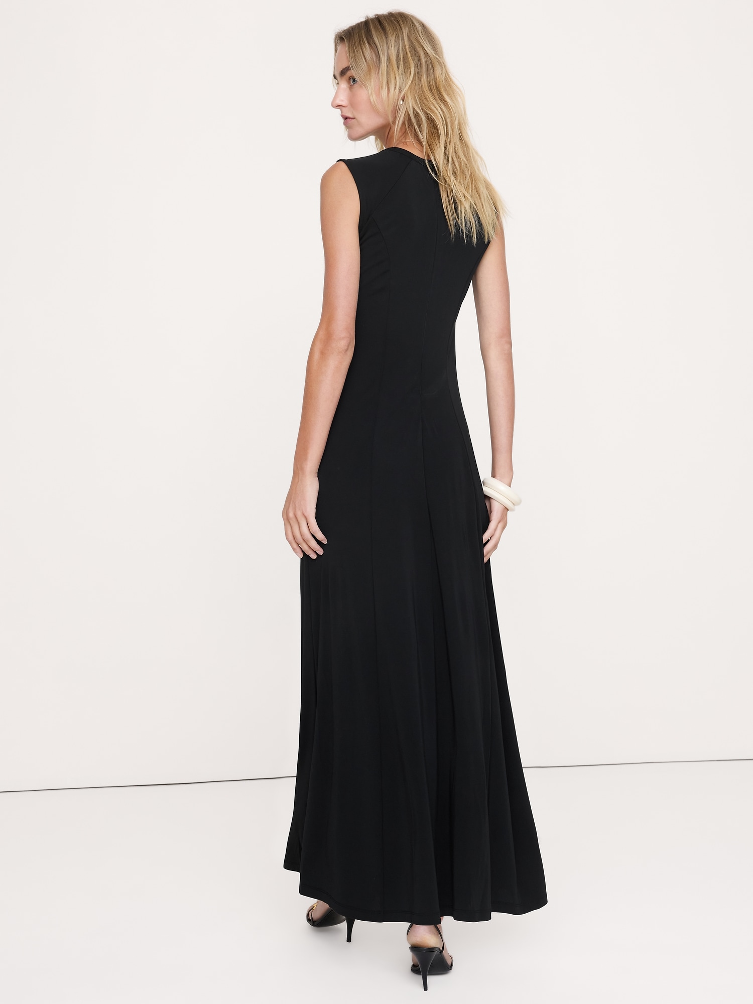 Image number 3 showing, Matte Jersey Paneled Maxi Dress
