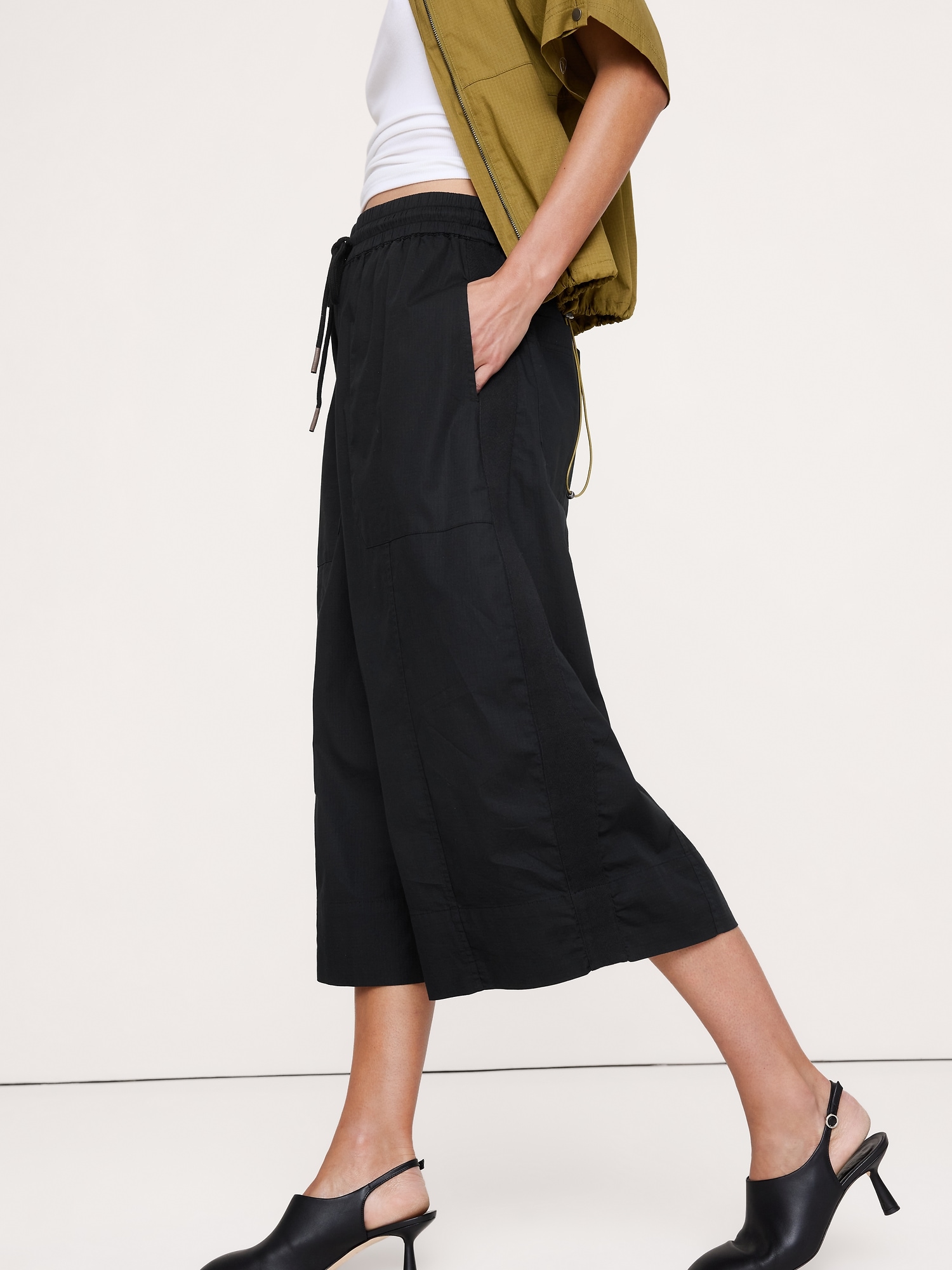 Image number 3 showing, Stretch-Cotton Barrel Midi Skirt