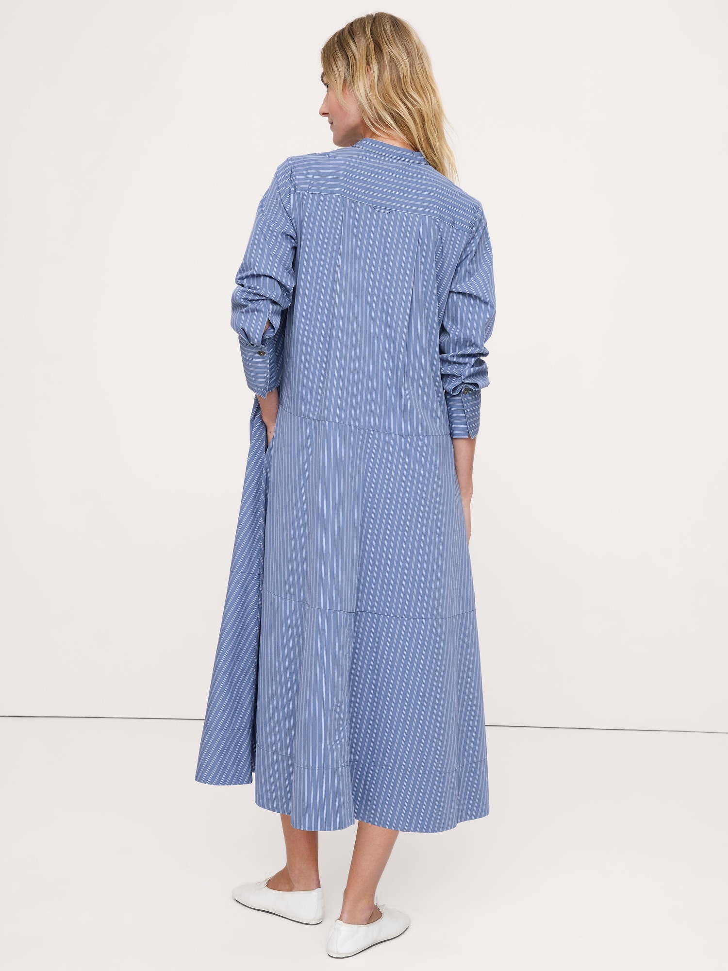Cotton Trapeze Shirt Dress - thumbnail 2