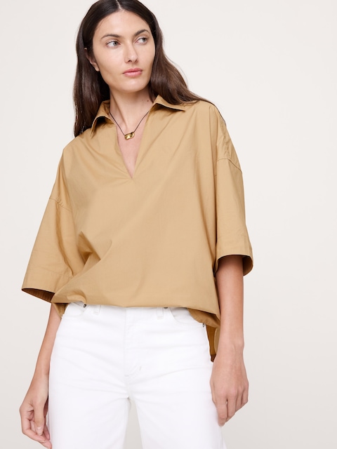Cotton Poplin Popover Tunic