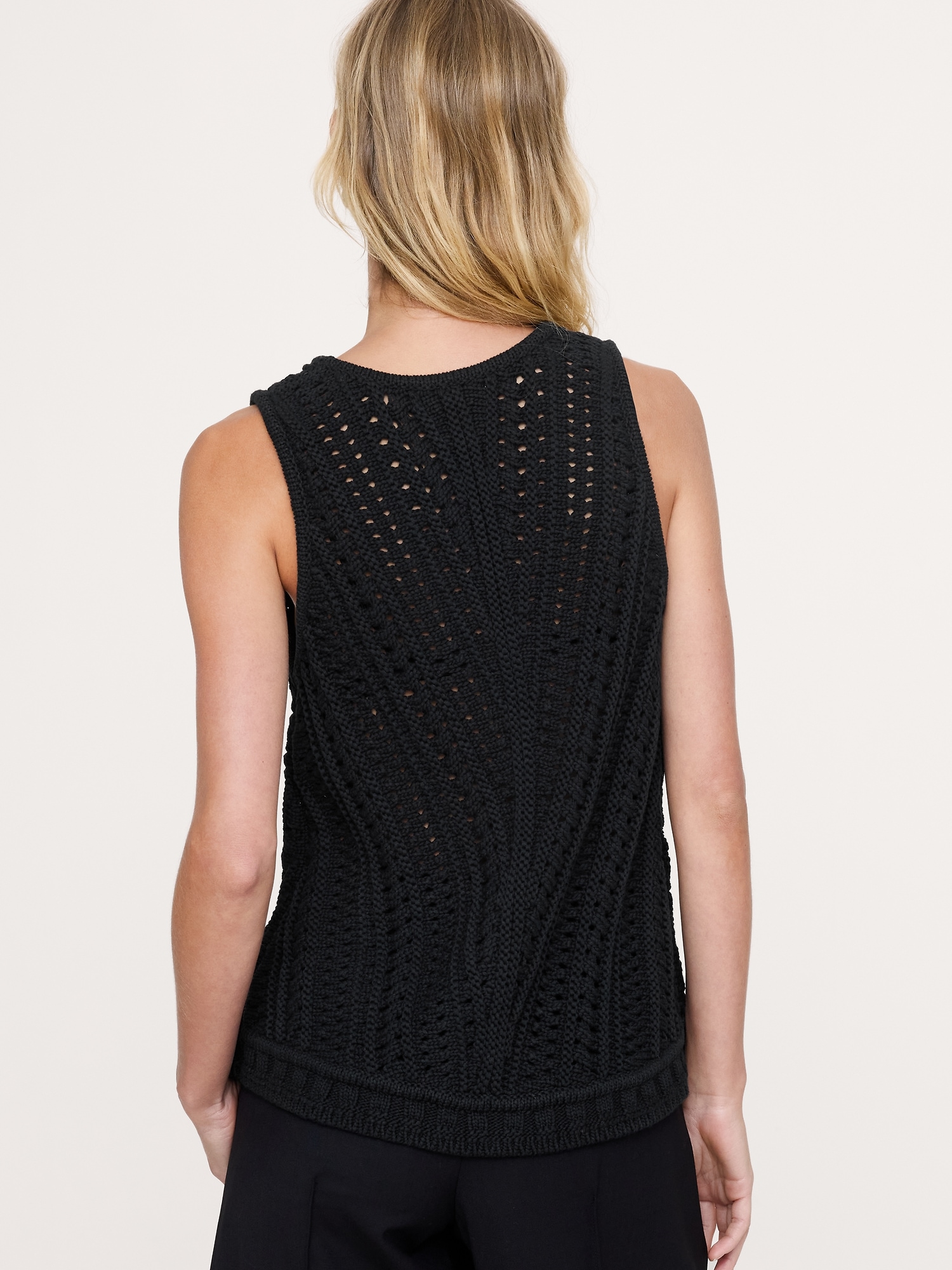 Image number 3 showing, Cotton Crochet Sweater Vest