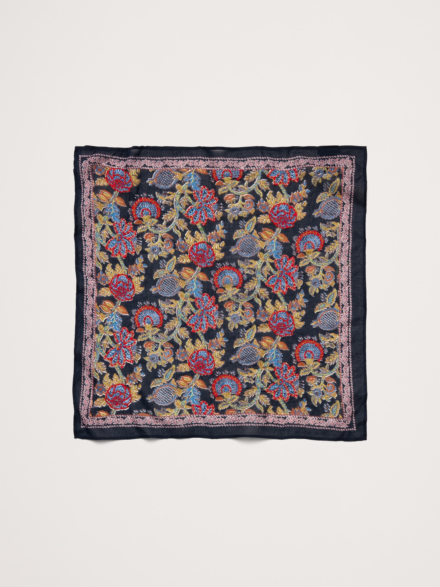 Image number 1 showing, Embroidered Cotton Scarf by Vismaya