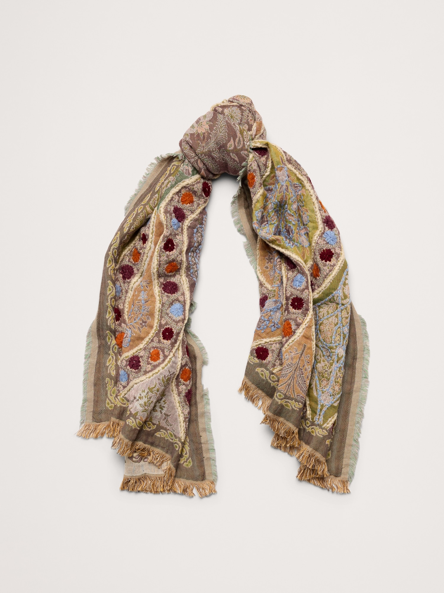 Image number 1 showing, Long Embroidered Scarf by Vismaya
