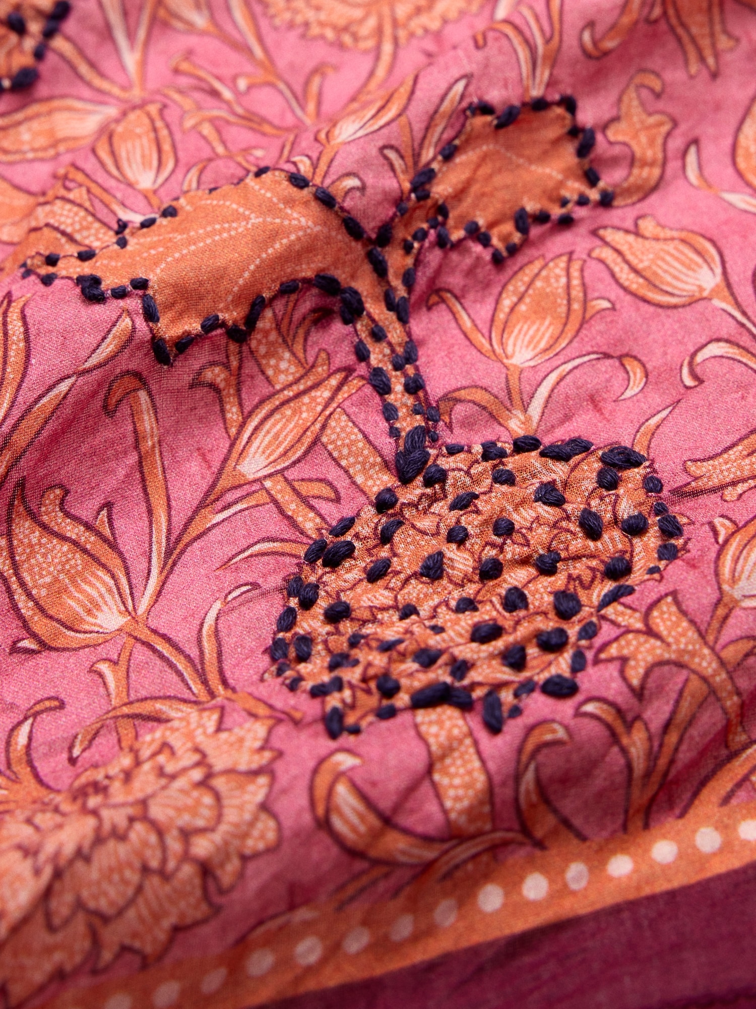 Image number 2 showing, Embroidered Cotton Scarf by Vismaya