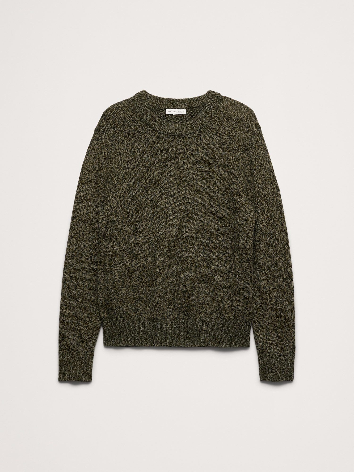 Marled Italian Cotton-Cashmere Crew-Neck Sweater - thumbnail 4