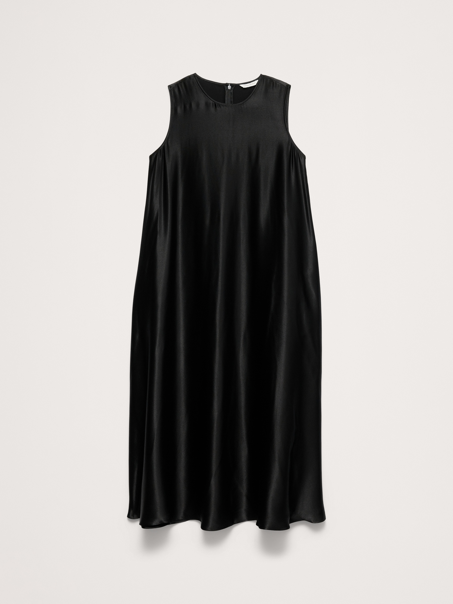 Image number 4 showing, Italian Satin Sleeveless Trapeze Dress