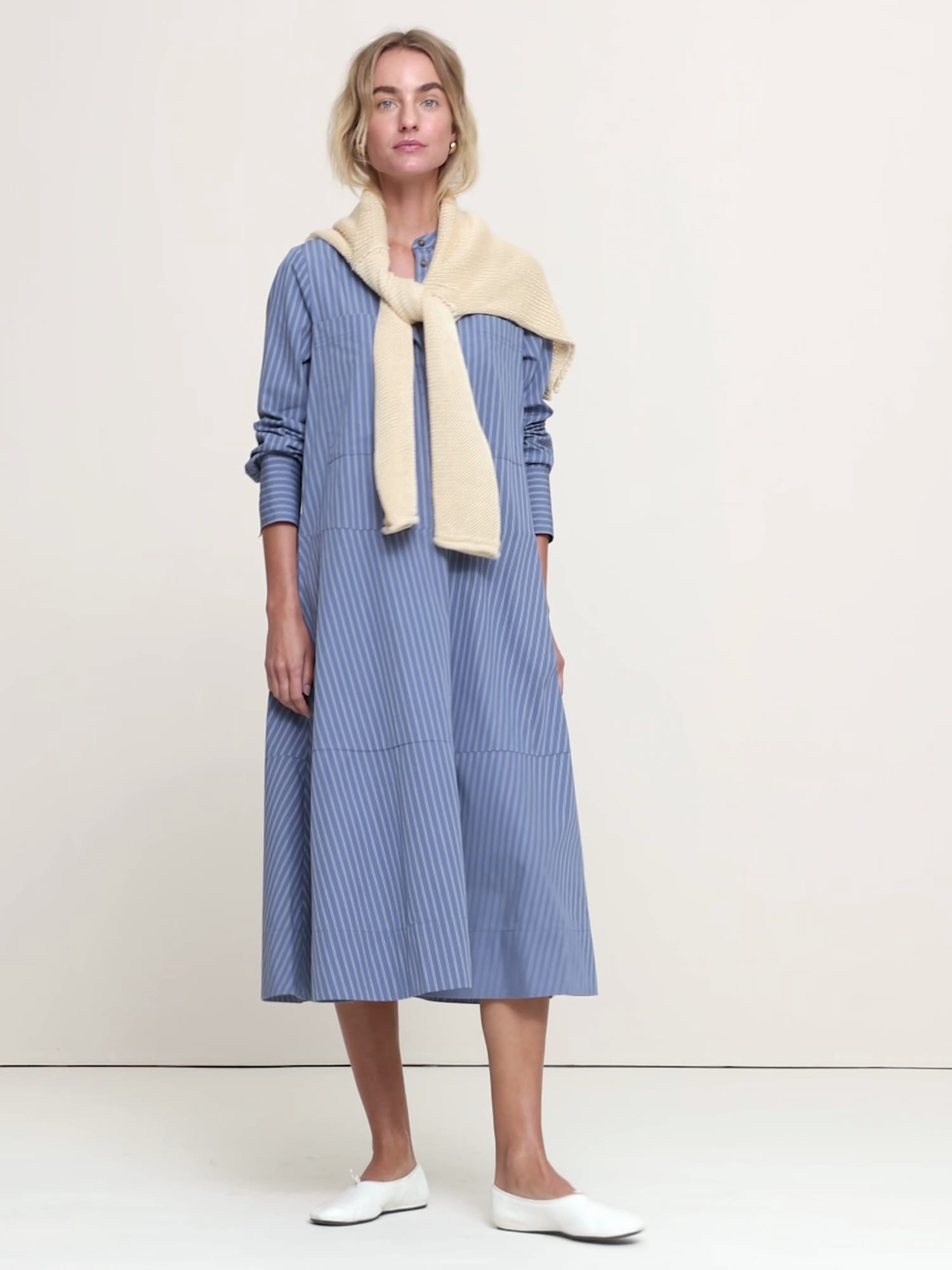 Cotton Trapeze Shirt Dress - thumbnail 5