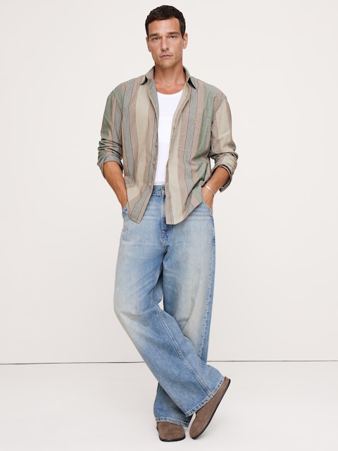 Relaxed-Fit Washed Cotton Poplin Shirt