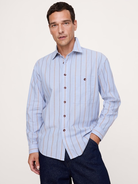 Relaxed-Fit Washed Cotton Poplin Shirt