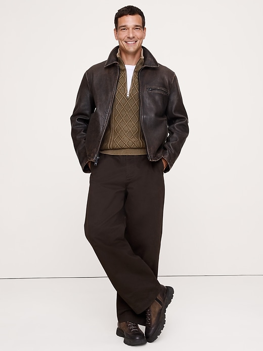 Cotton Cable-Knit Quarter-Zip Sweater | Banana Republic