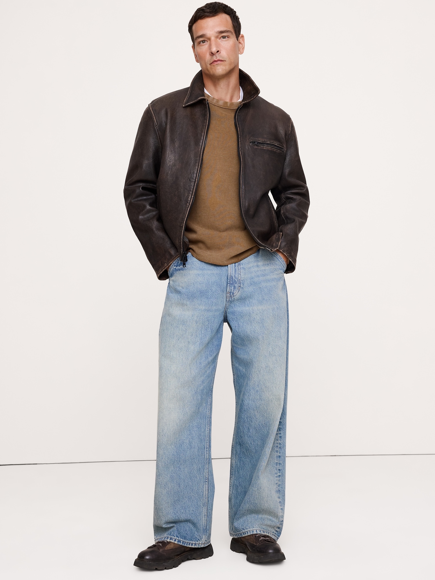 Мужская футболка Banana Republic Cotton Waffle-Knit, цвет: Коричневый — фото 3
