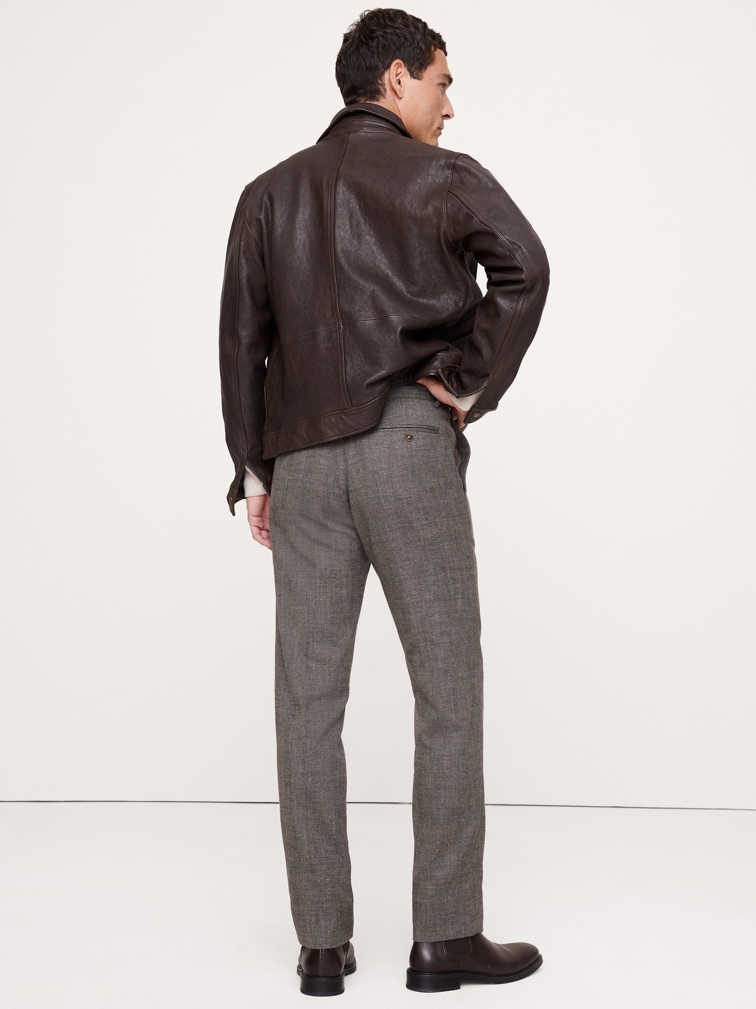 Tailored Slim Herringbone Wrinkle Resistant Dress Pant - thumbnail 6