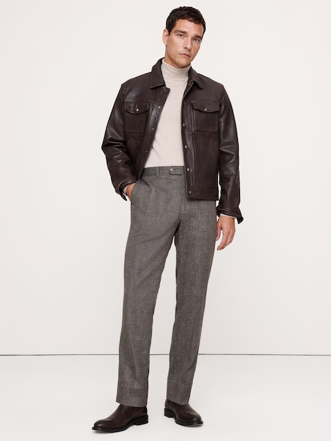 Tailored Slim Herringbone Wrinkle Resistant Dress Pant