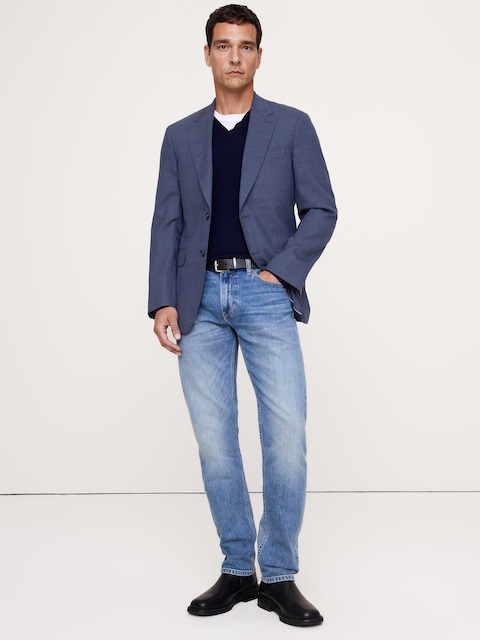 Tailored Slim Signature Stretch Italian Rustico Suit Jacket