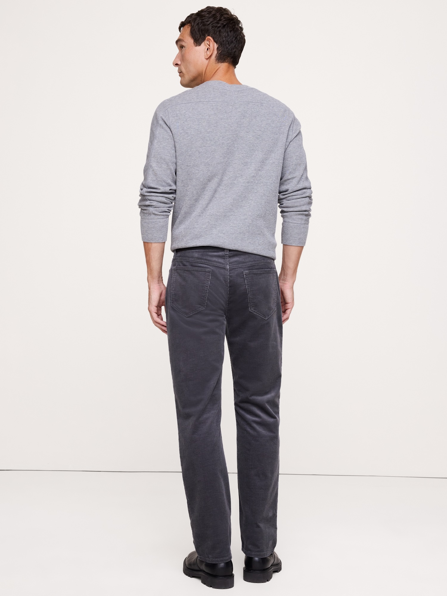 Мужские брюки Banana Republic Straight Corduroy Traveler Pant, цвет: Синий серый — фото 2