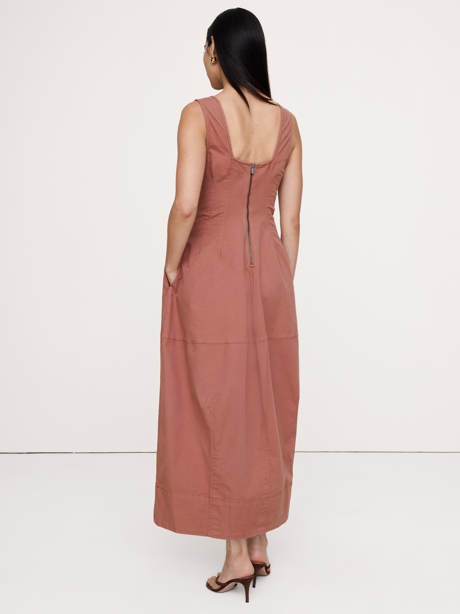 Image number 5 showing, Stretch-Cotton Barrel Midi Dress