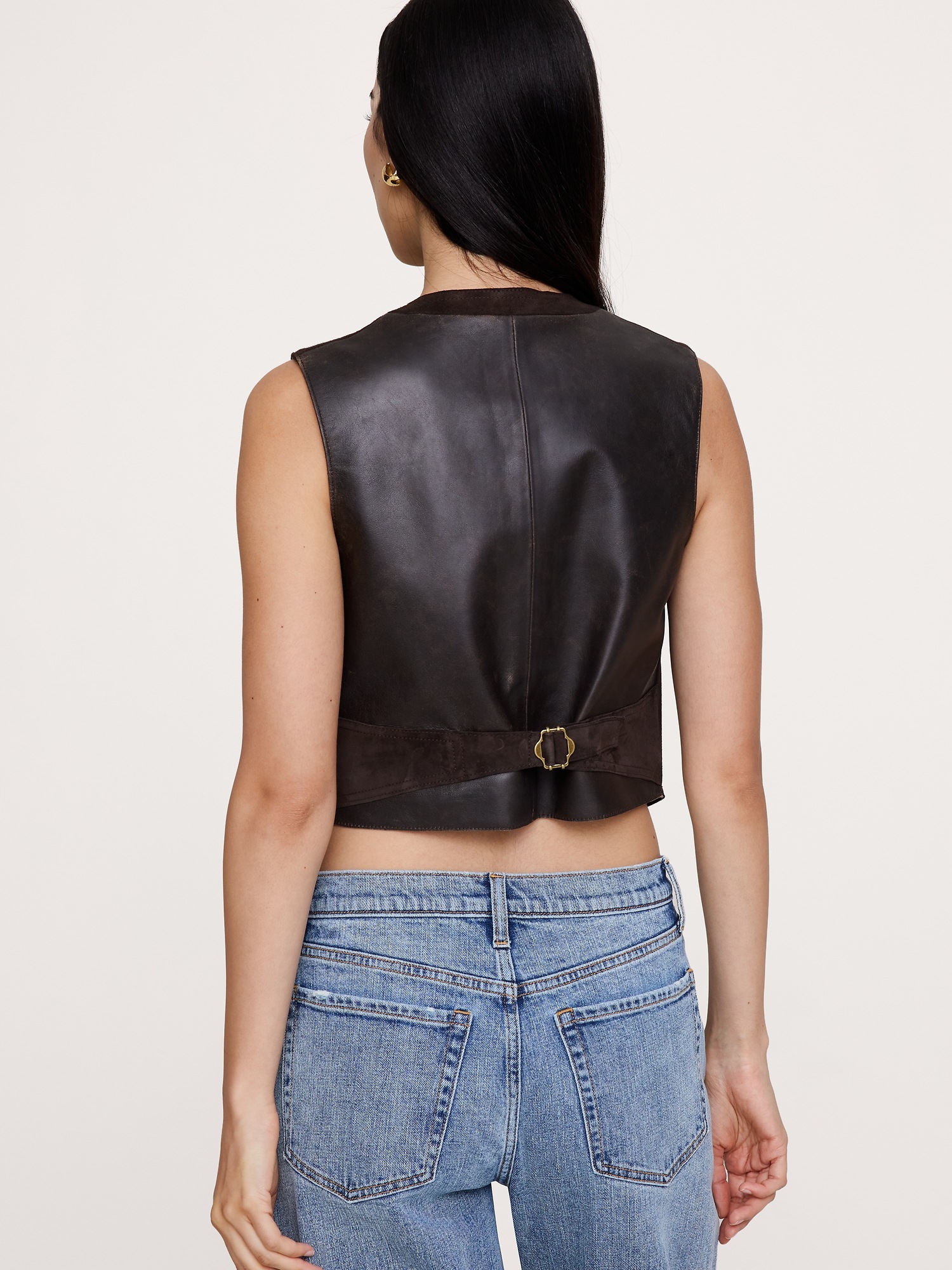 Женский жилет Banana Republic Suede Pocket Vest, цвет: Коричневый — фото 2