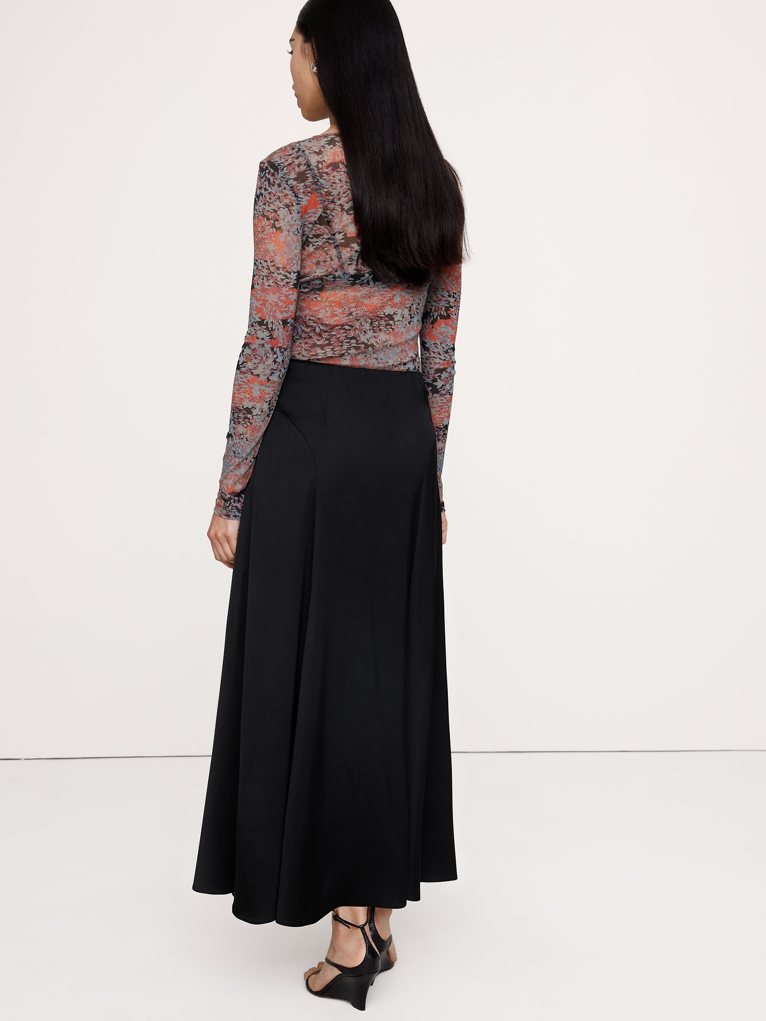 Image number 2 showing, Stretch-Satin Maxi Skirt