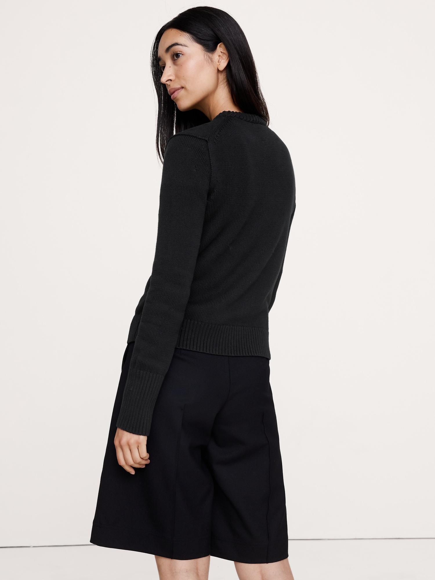 Image number 3 showing, Larkspur Cotton-Silk Crew-Neck Sweater