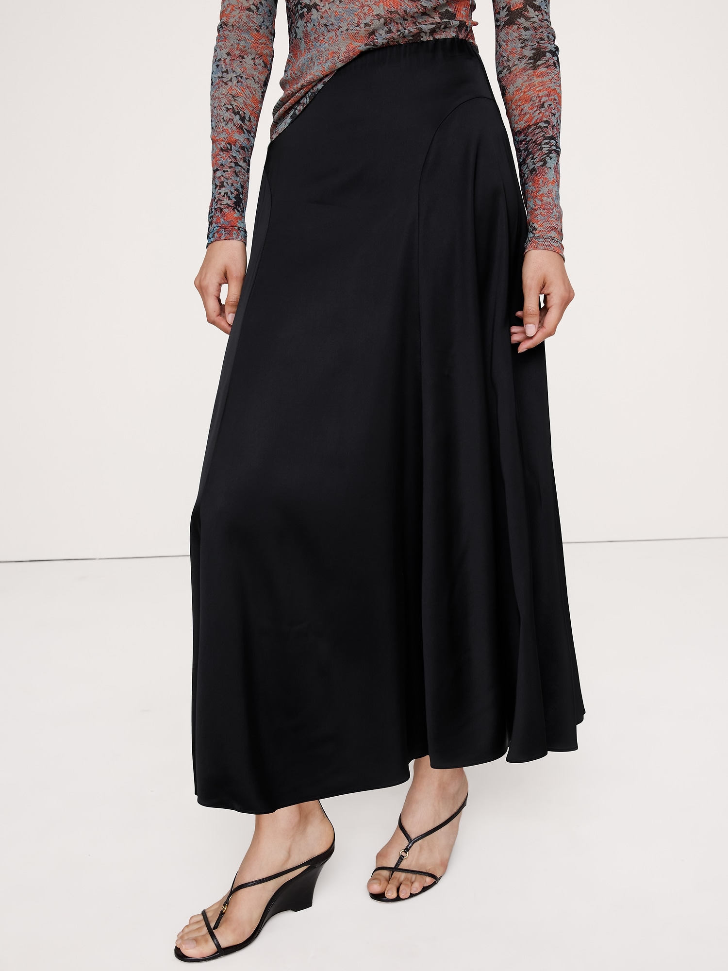 Image number 3 showing, Stretch-Satin Maxi Skirt