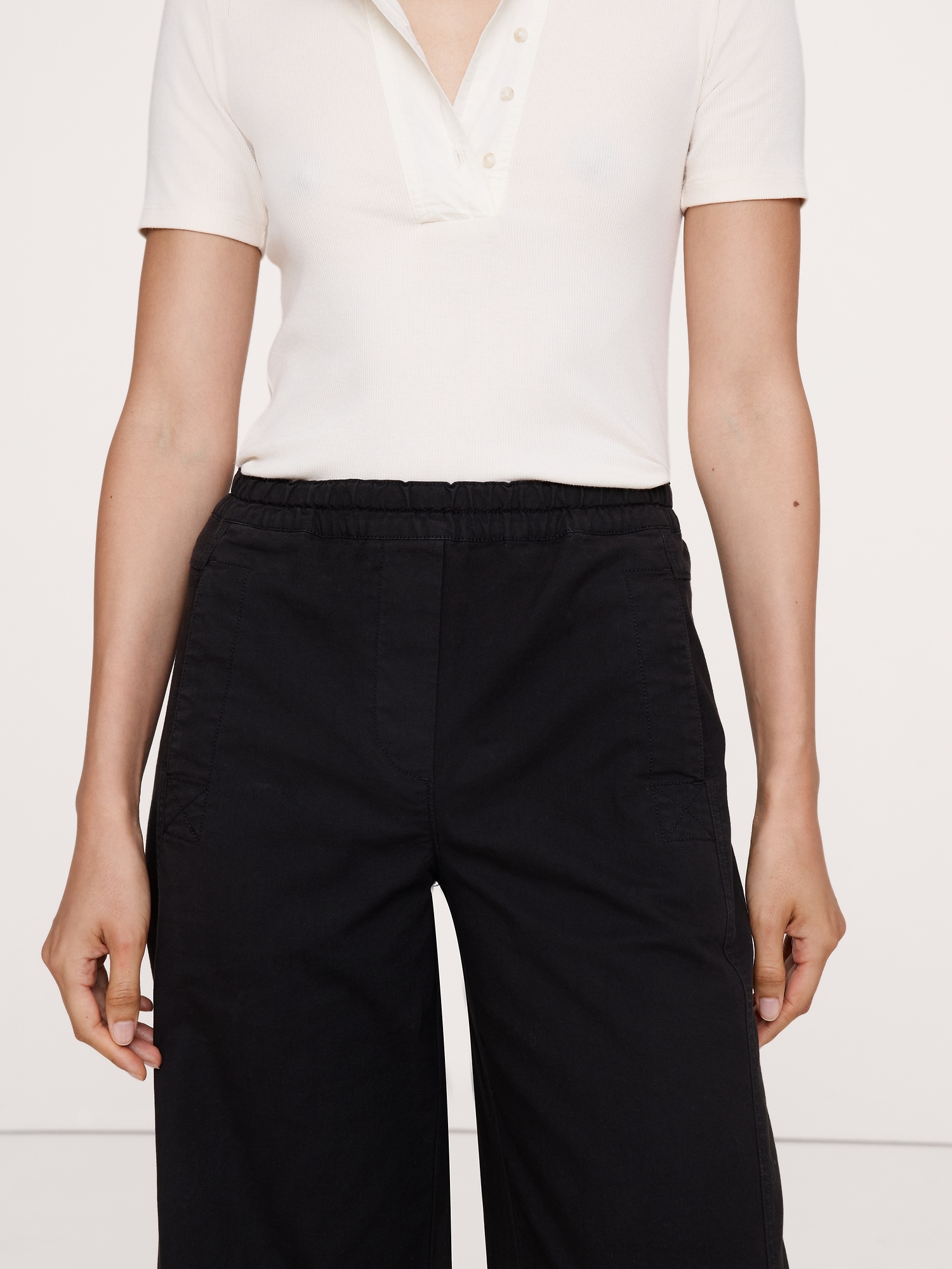 Image number 5 showing, Mid-Rise Relaxed Painter Pull-On Pant