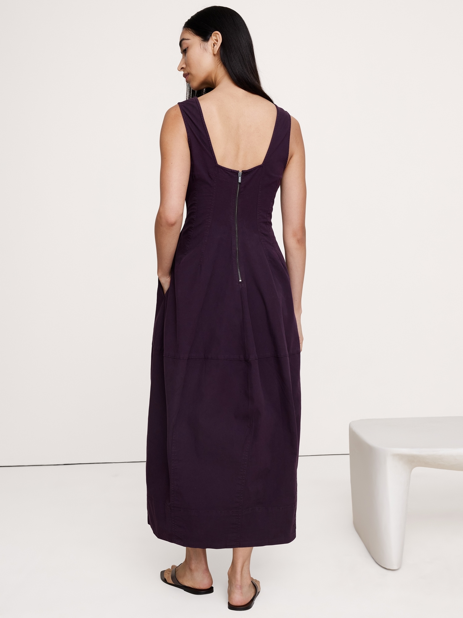 Image number 3 showing, Stretch-Cotton Barrel Midi Dress
