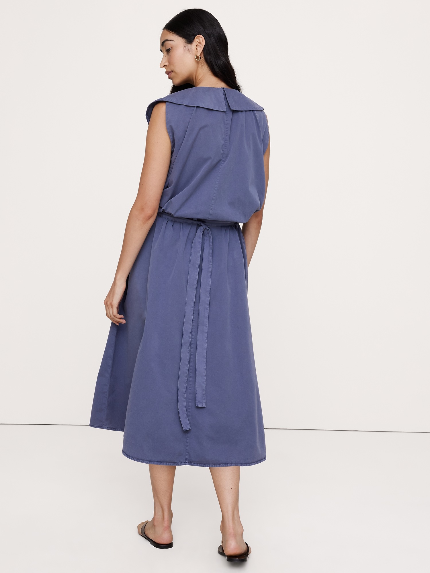 Женское платье Banana Republic Cotton Twill Cinch-Waist, цвет: Синий — фото 2