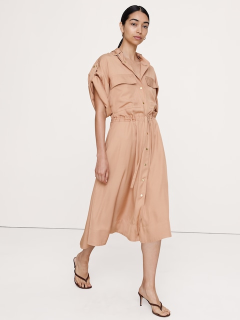 Viscose Midi Shirt Dress