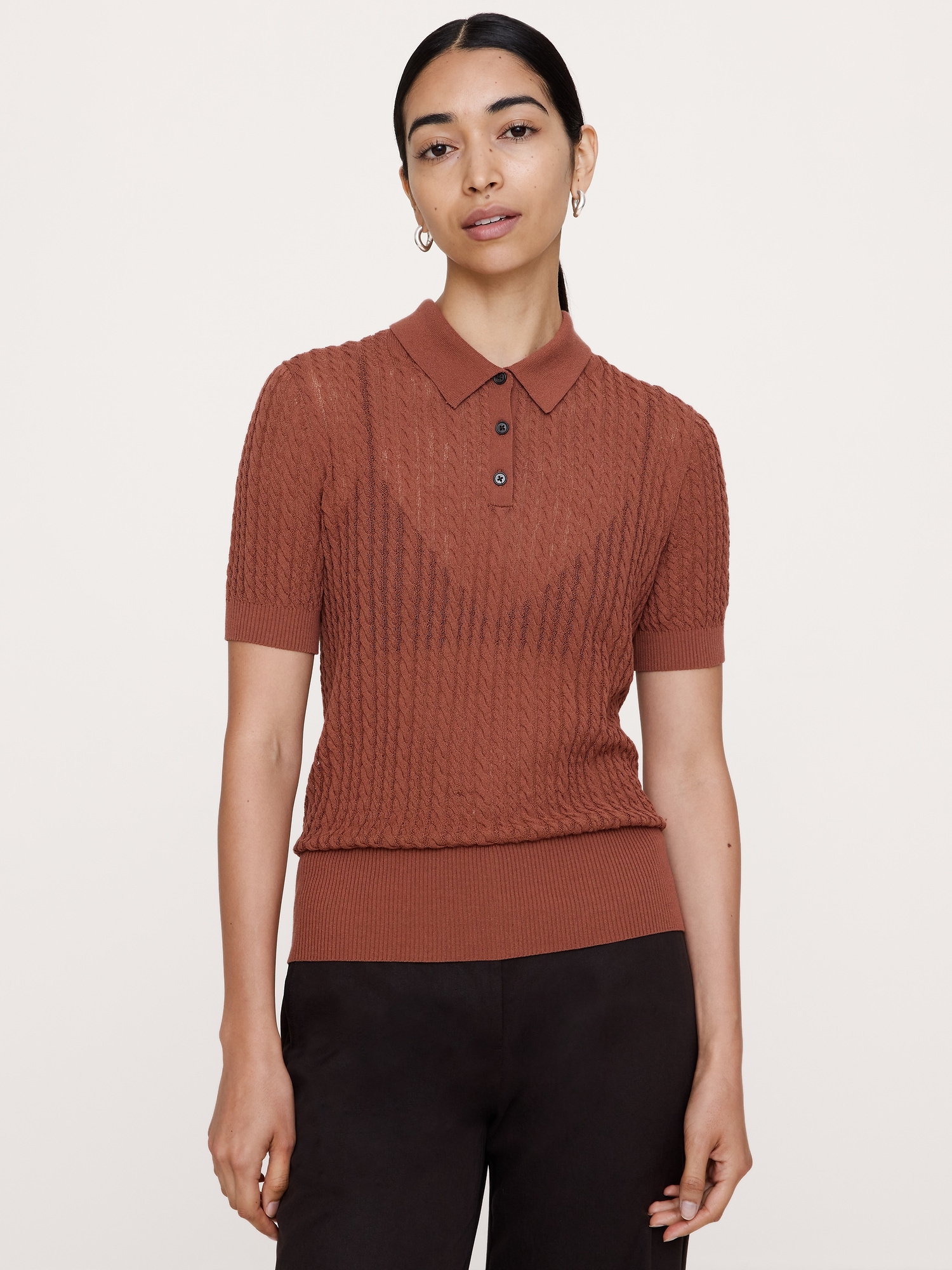 Image number 1 showing, Crinkle Knit Polo