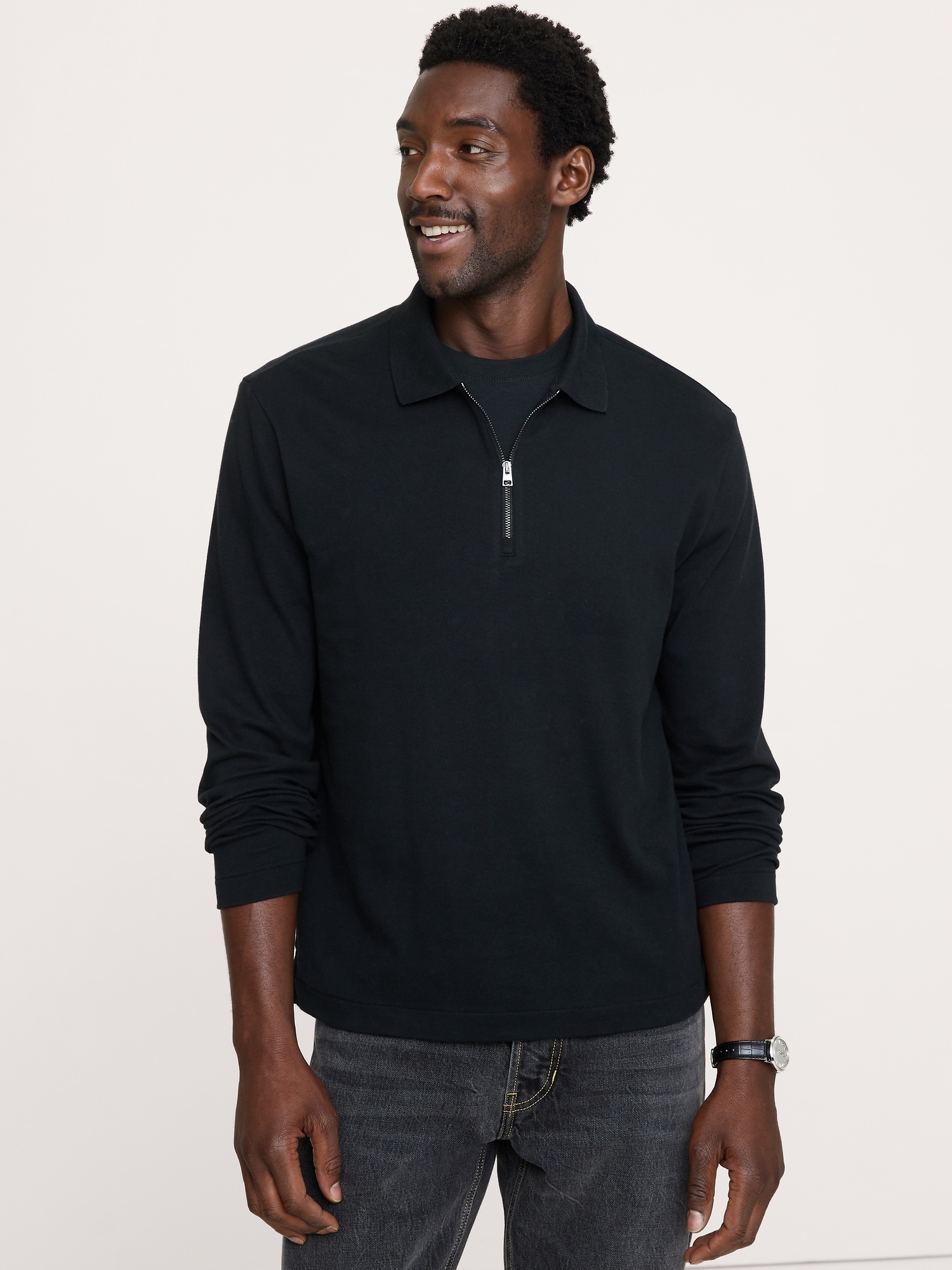 Luxury-Touch Quarter-Zip Polo - thumbnail 8