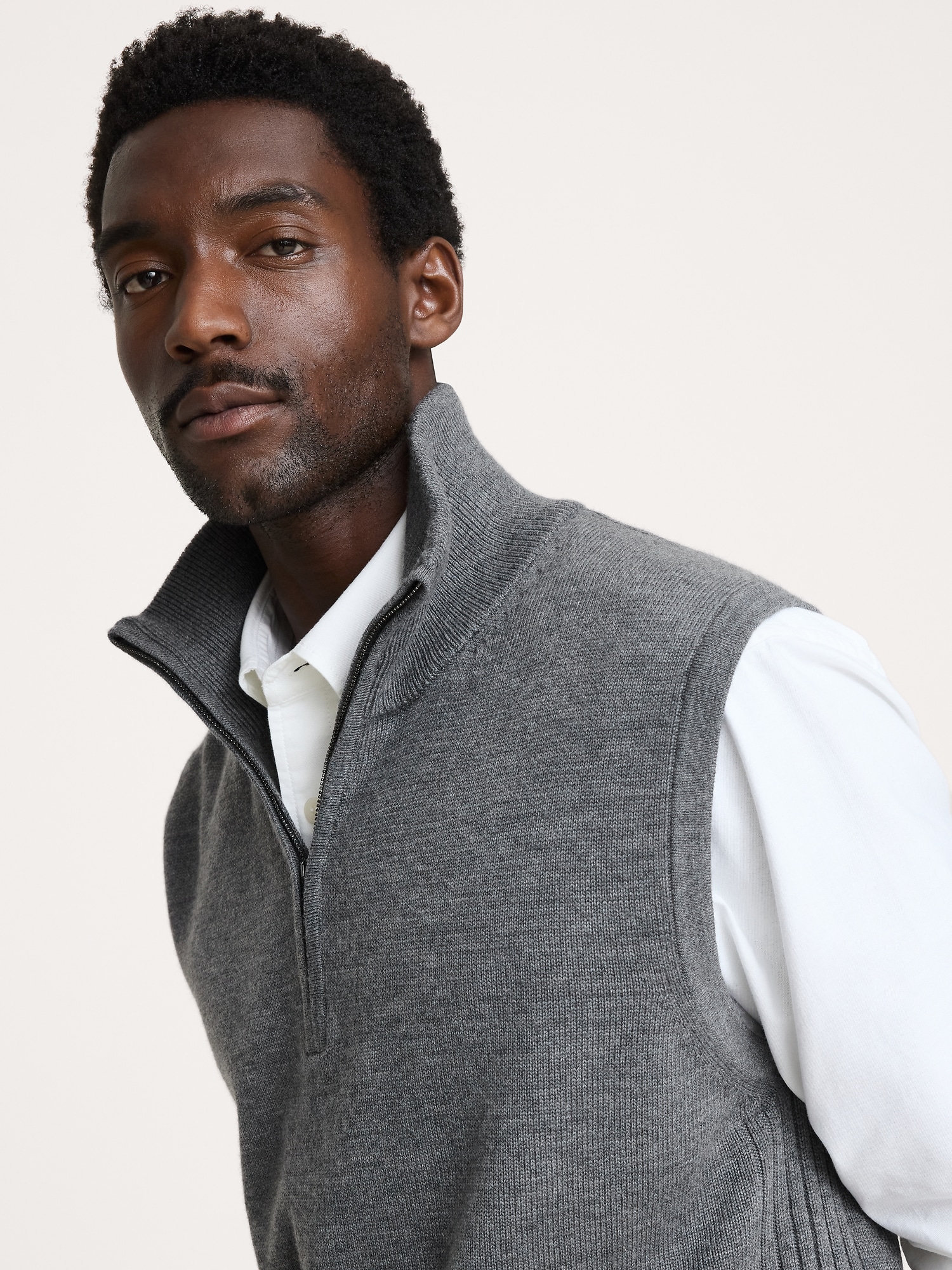 Merino Half-Zip Sweater Vest
