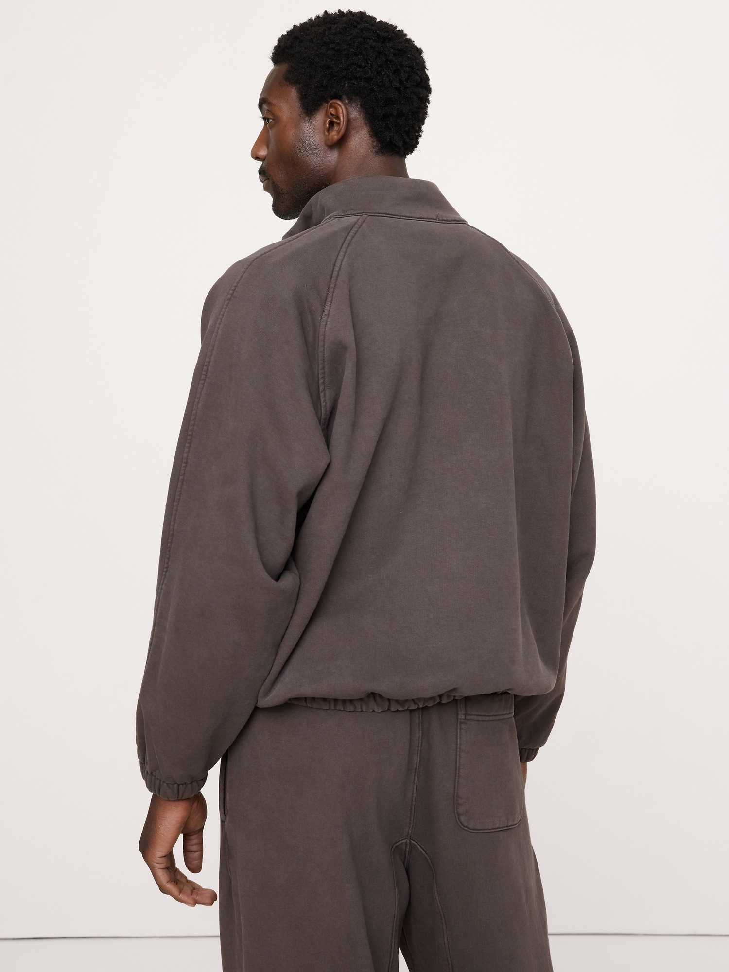 Мужская толстовка Banana Republic French Terry Quarter-Zip, цвет: Brownstone — фото 2