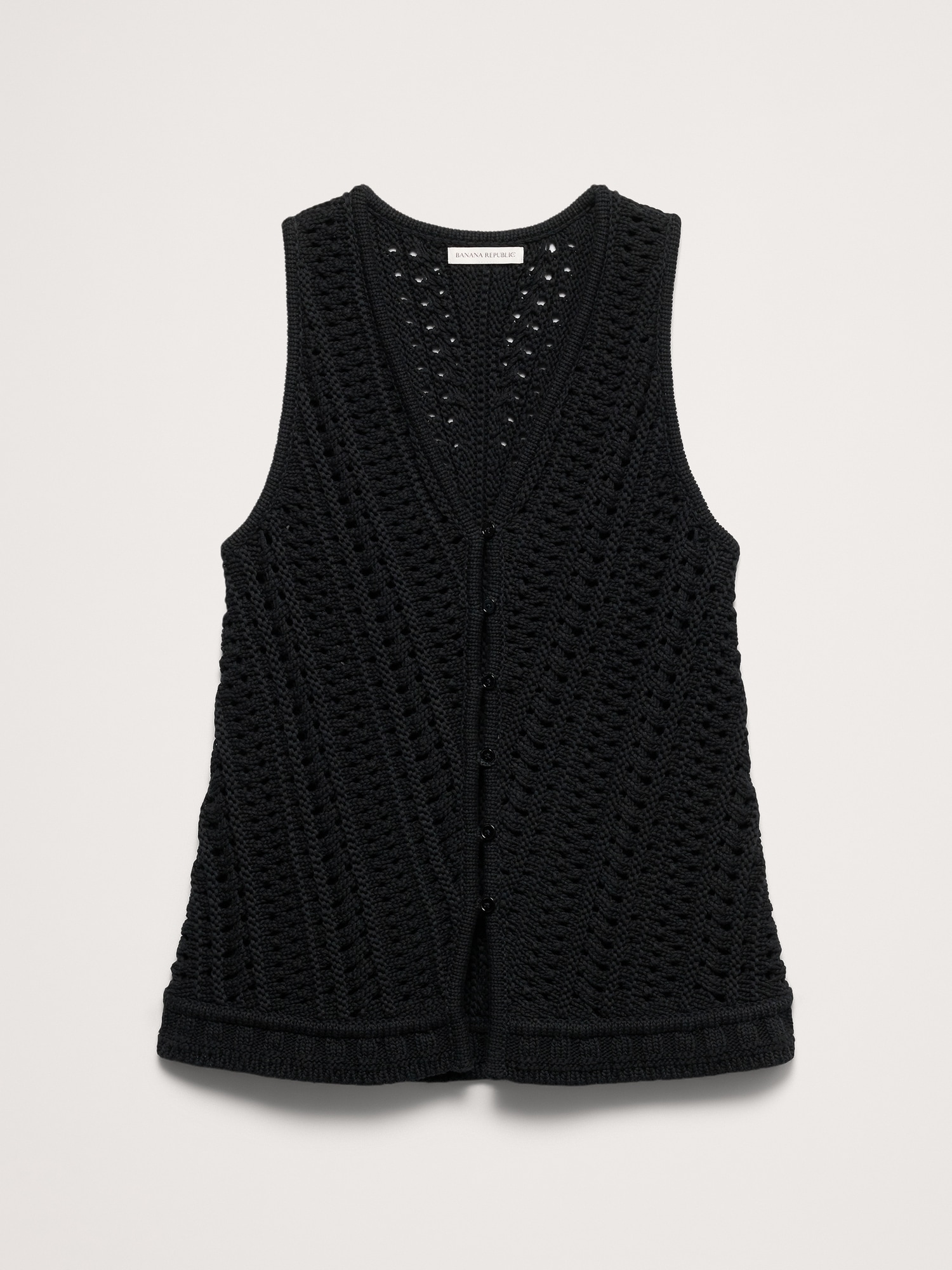 Image number 5 showing, Cotton Crochet Sweater Vest