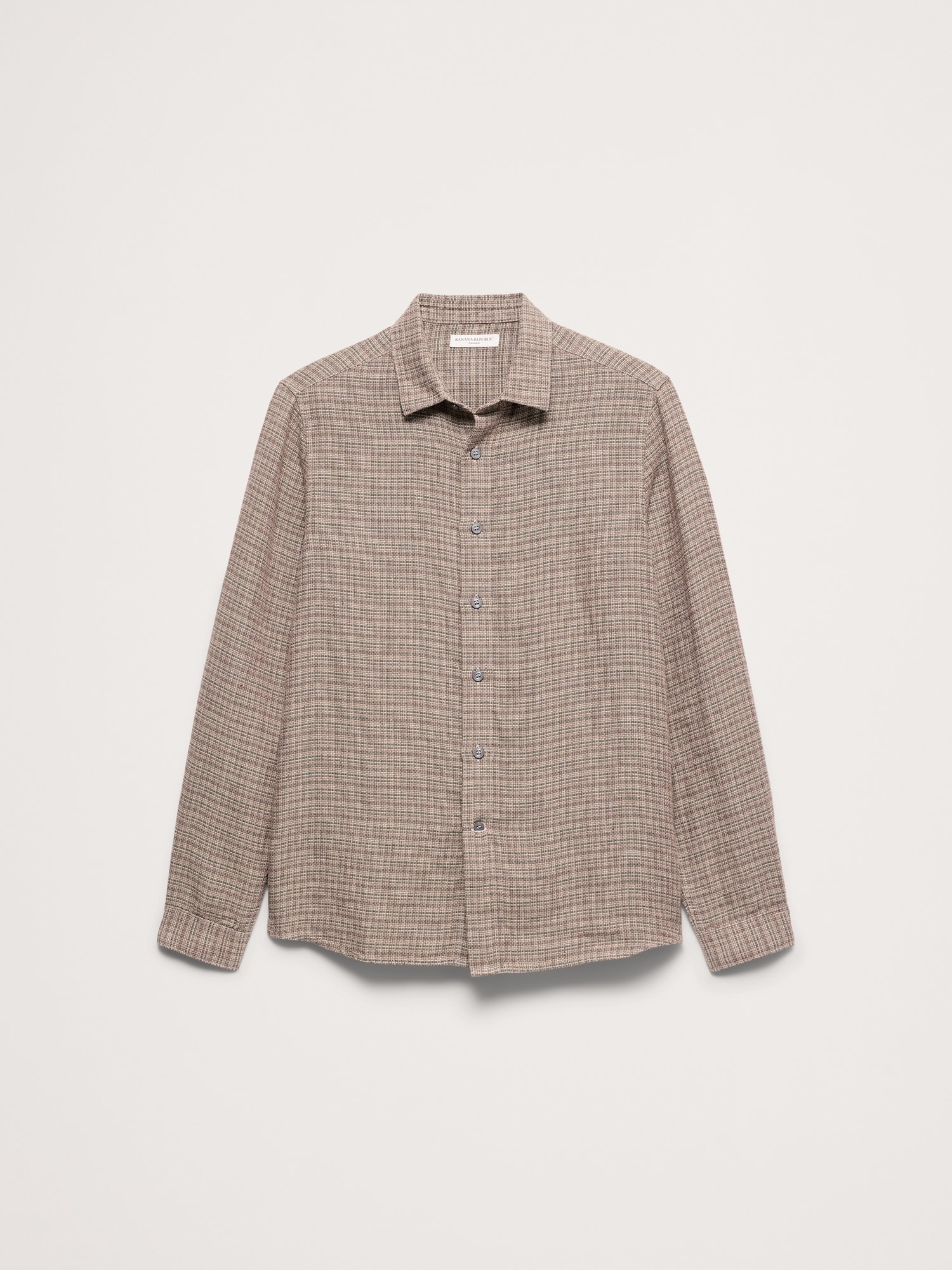 Image number 5 showing, Standard-Fit Textured Linen-Cotton Shirt