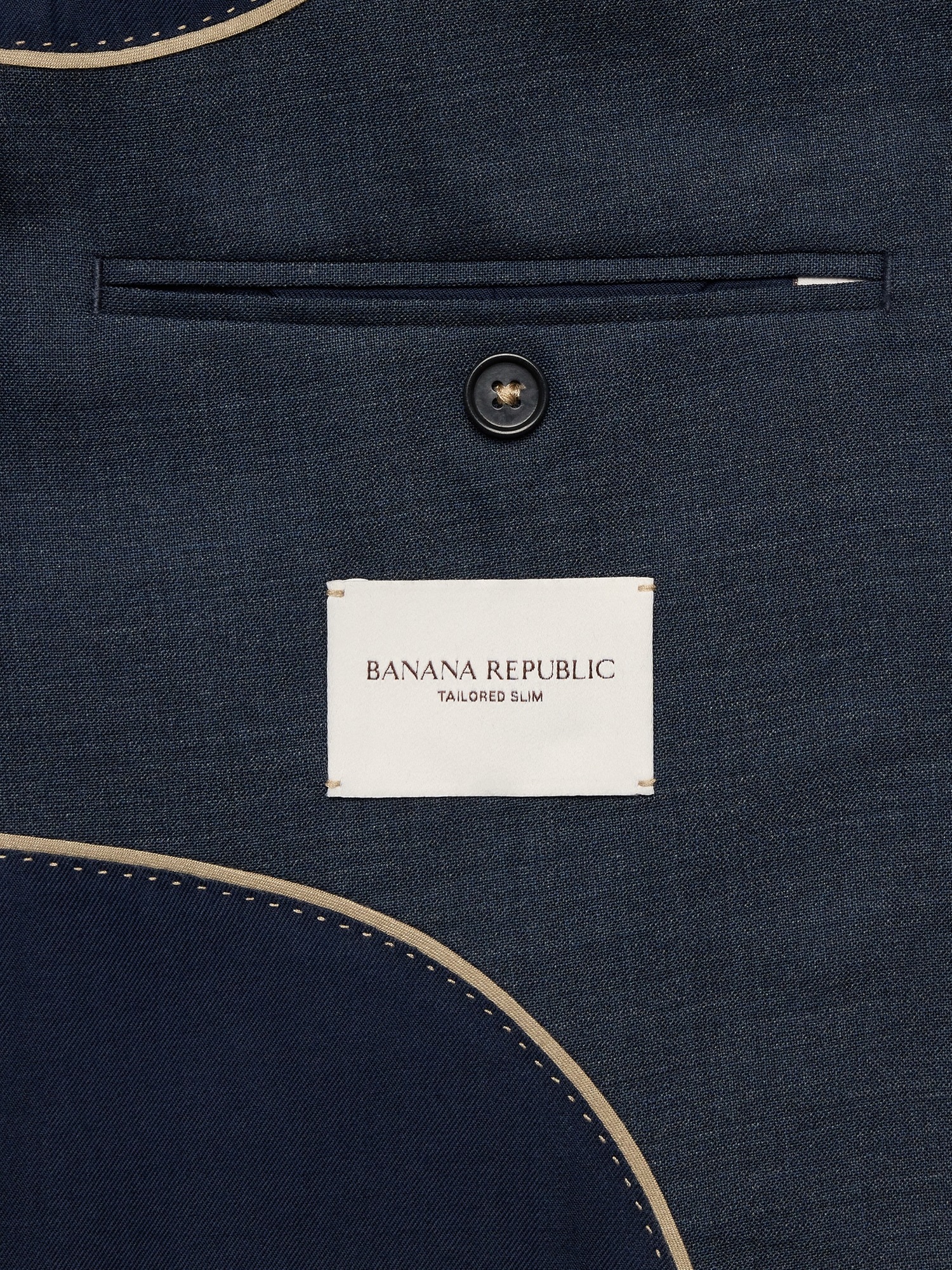 Мужской пиджак Banana Republic Tailored Slim Signature Stretch Italian Rustico Suit, цвет: Тёмный синий — фото 6