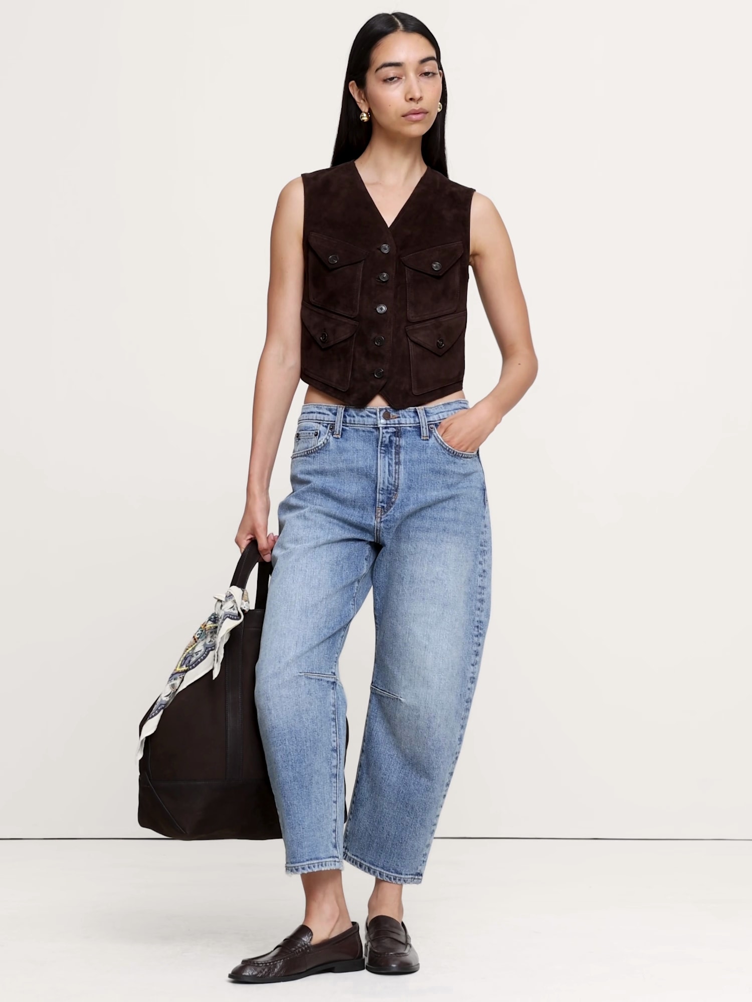 Suede Pocket Vest - thumbnail 6