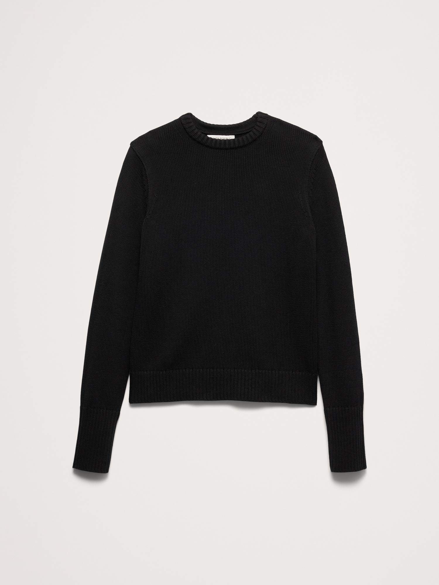 Женский свитер Banana Republic Larkspur Cotton-Silk Crew-Neck, цвет: Чёрный — фото 4