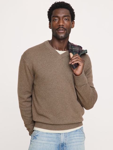 Italian Cotton-Cashmere V-Neck Sweater