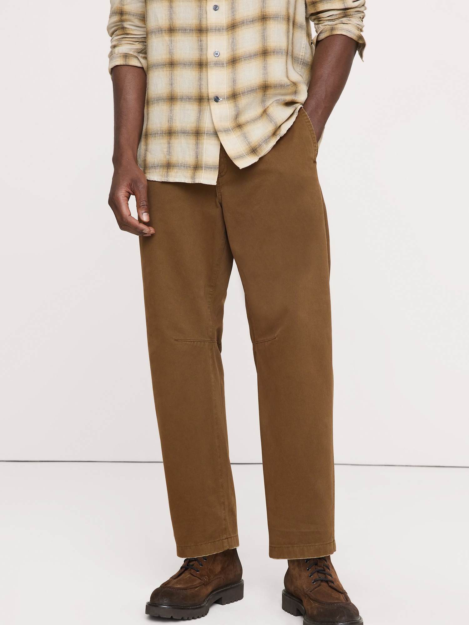 Мужские брюки Banana Republic Barrel Chino, цвет: Коричневый — фото 3