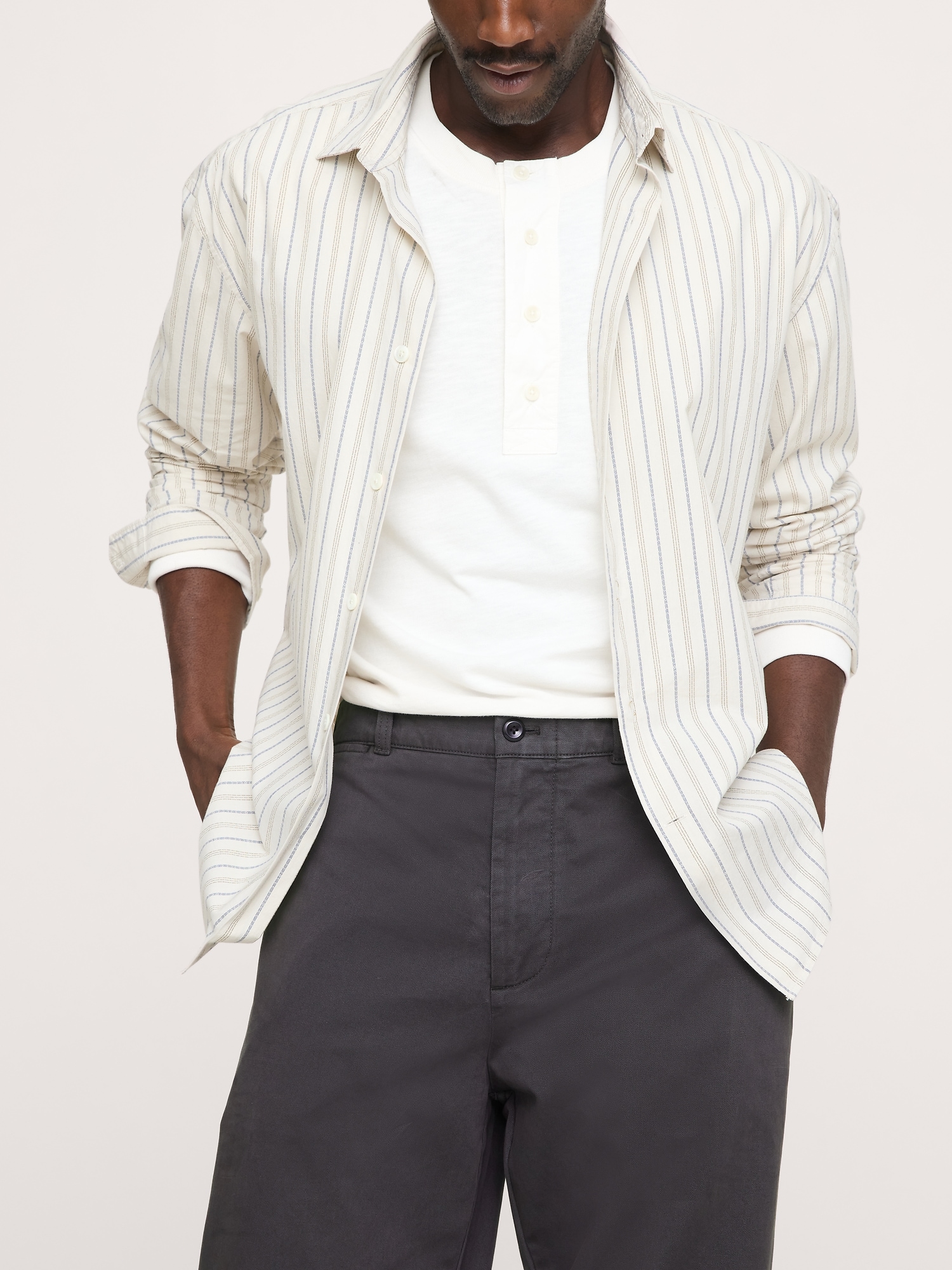 Мужские брюки Banana Republic Archive Reissue Relaxed Chino, цвет: Чёрный — фото 3