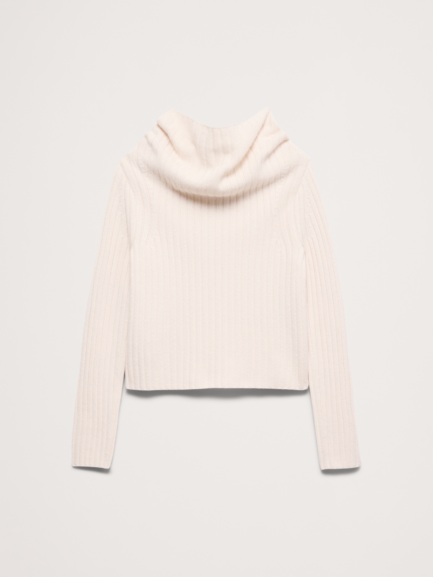 Женский свитер Banana Republic Wool-Cotton Drape-Neck, цвет: Кремовый белый — фото 4