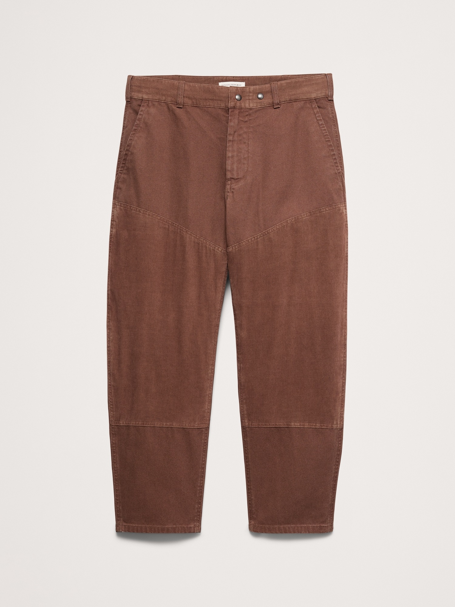Мужские брюки Banana Republic Barrel Cotton Canvas Pant with Corduroy, цвет: Бордовый — фото 4