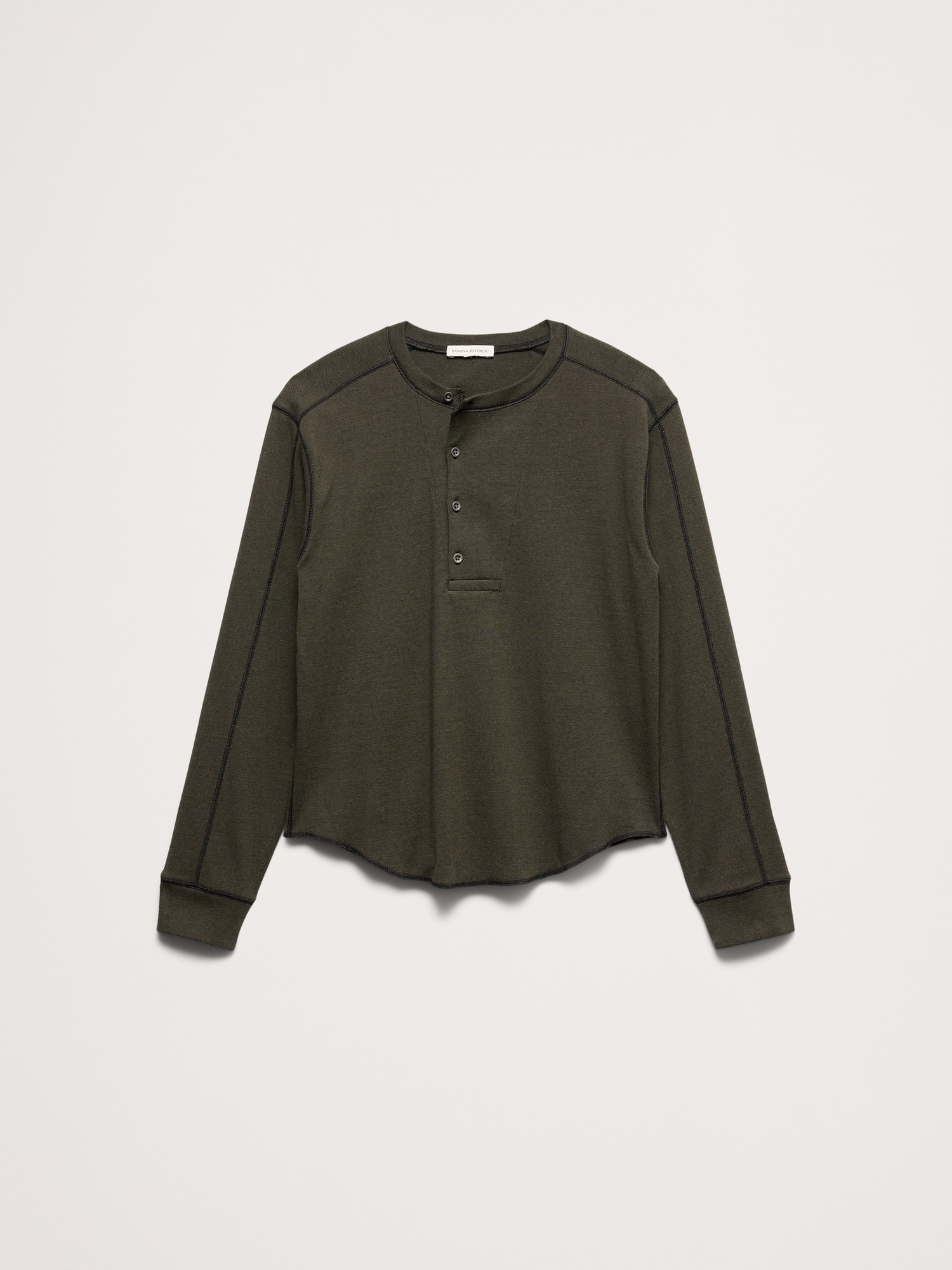 Ribbed Cotton Henley T-Shirt - thumbnail 7
