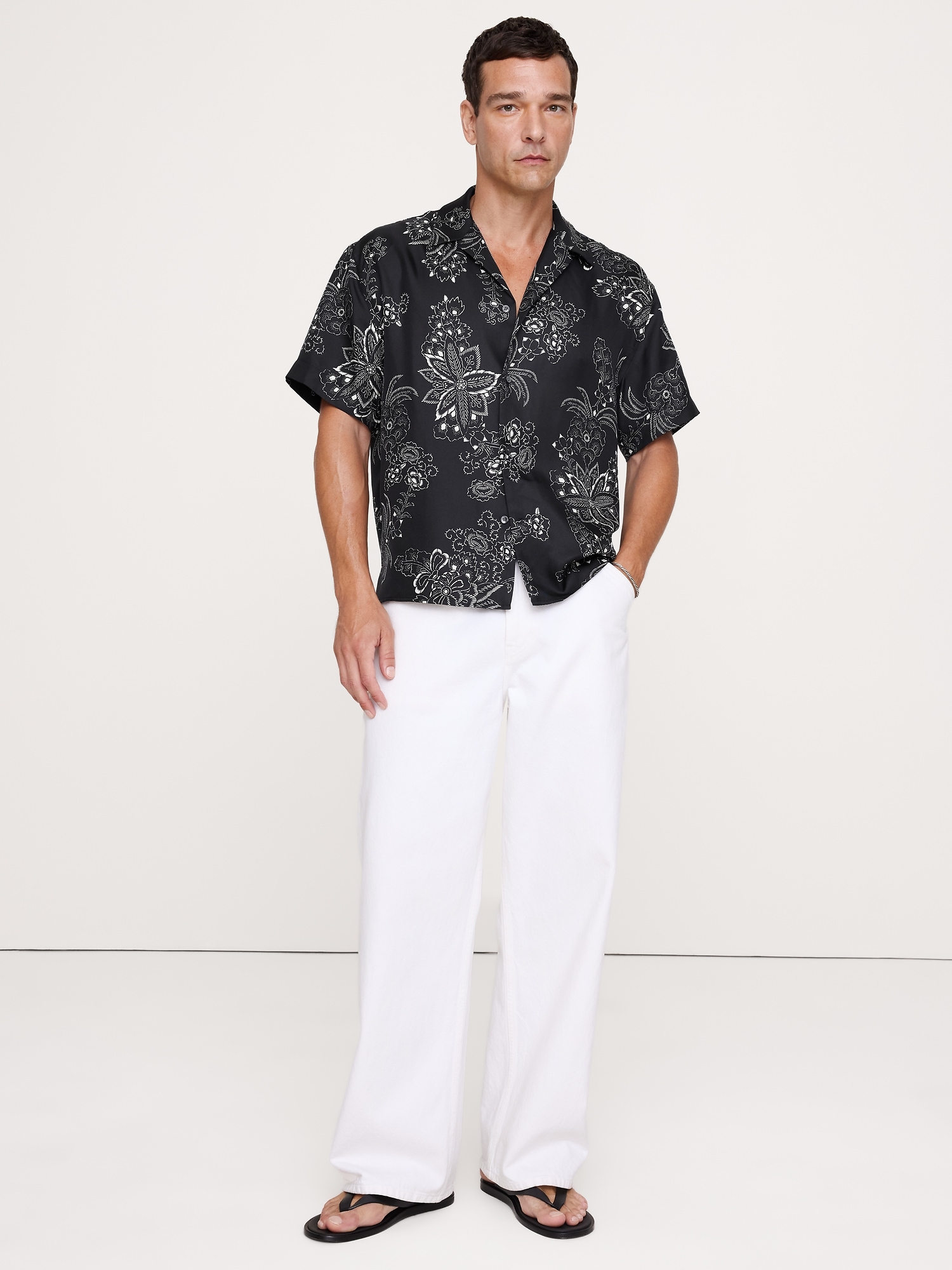 Image number 6 showing, Standard-Fit Silk Resort Shirt