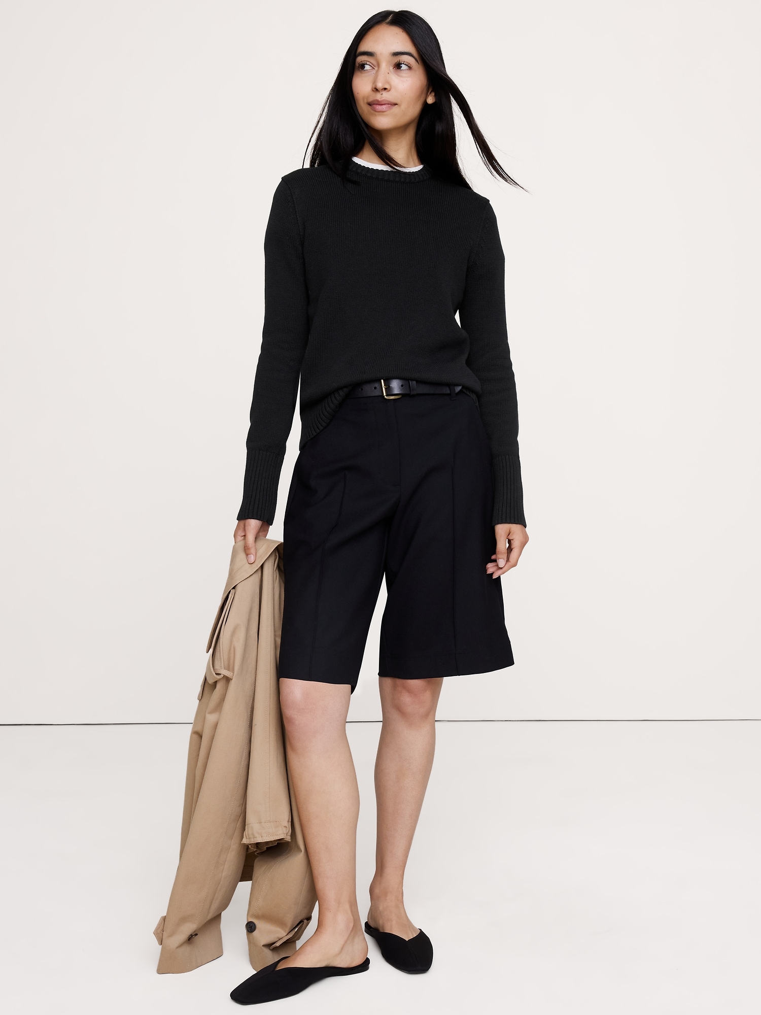 Image number 4 showing, Larkspur Cotton-Silk Crew-Neck Sweater