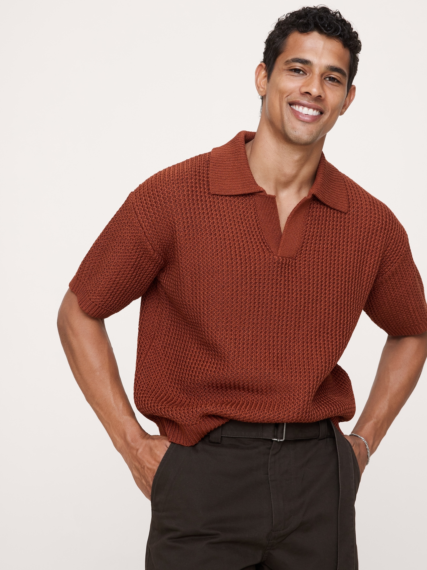 Image number 1 showing, Cotton Zig-Zag Sweater Polo