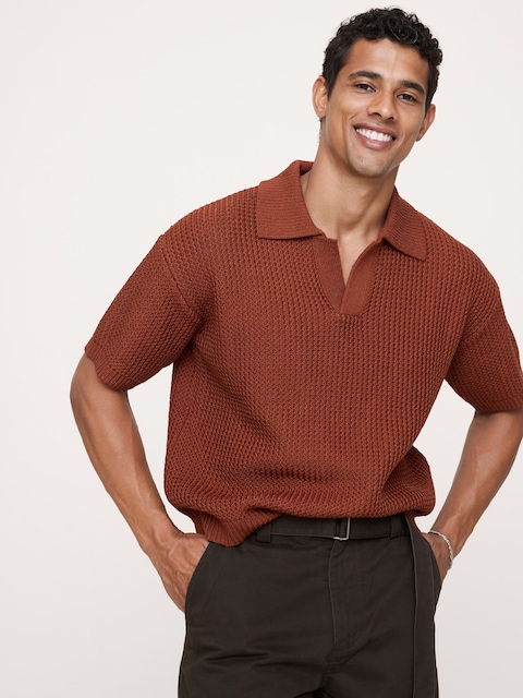 Cotton Zig-Zag Sweater Polo