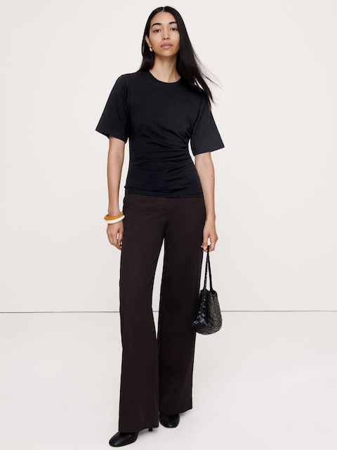 Vintage Cotton Ruched-Side T-Shirt