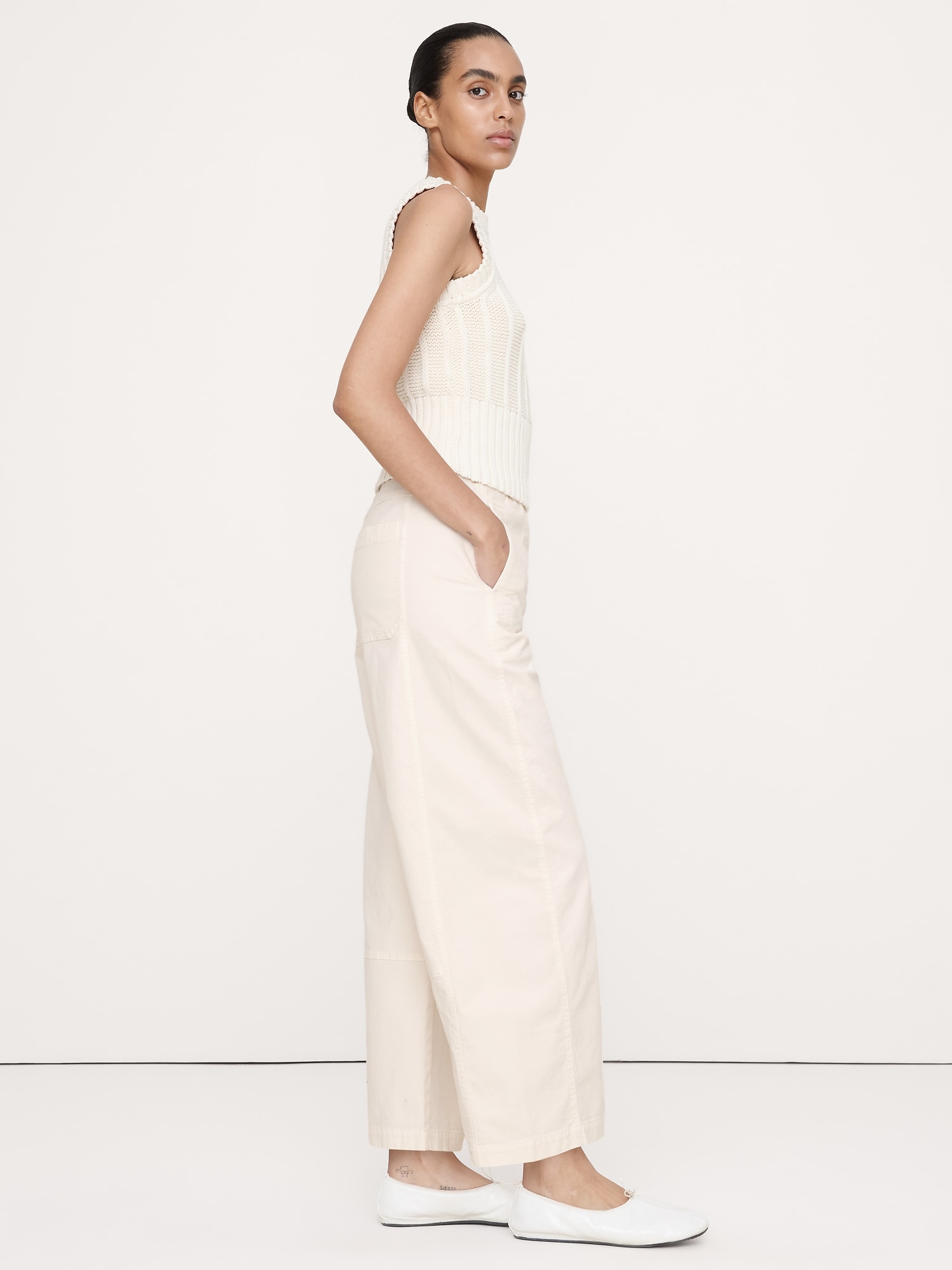 Image number 3 showing, Mid-Rise Relaxed Painter Pull-On Pant