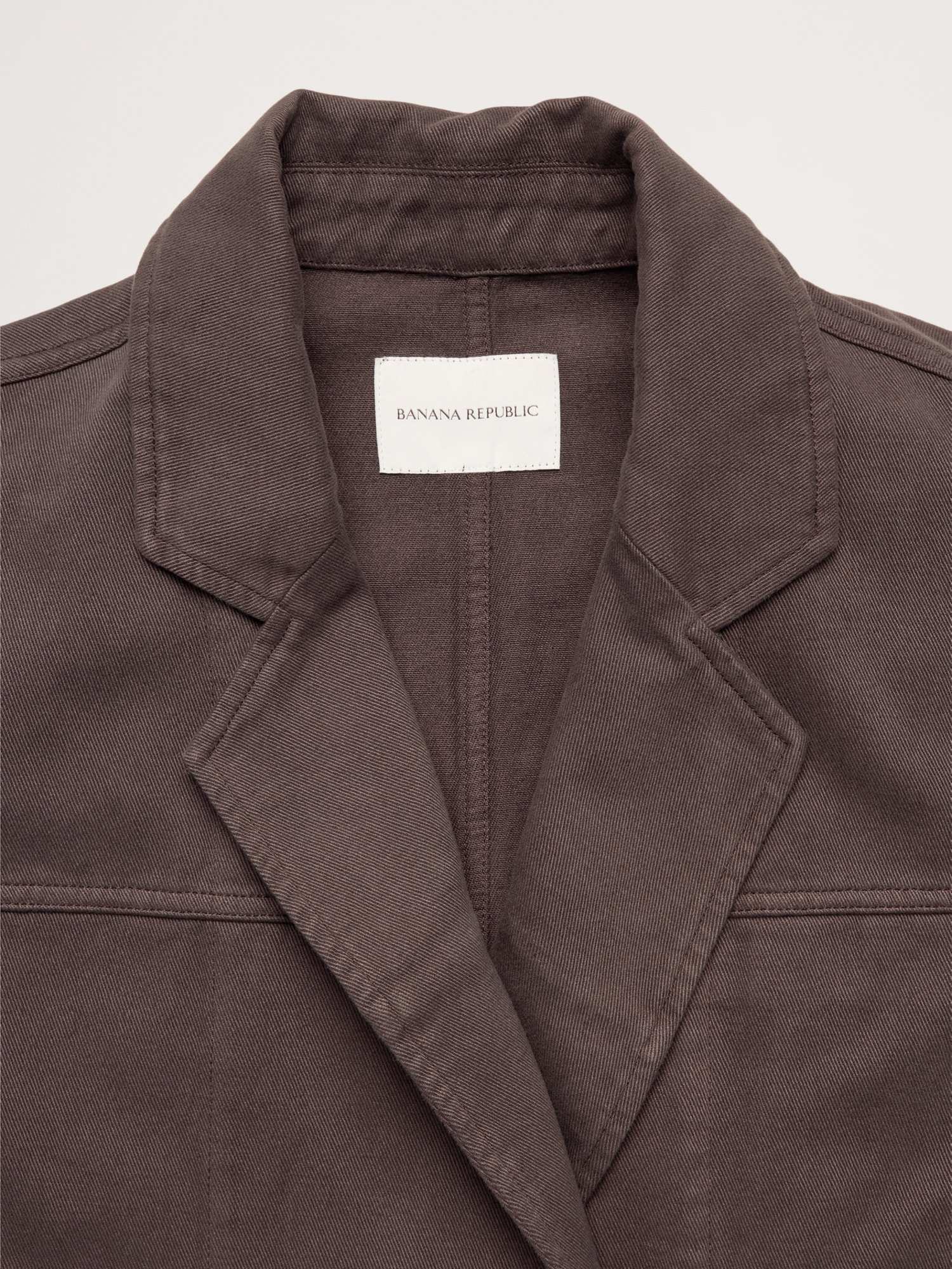 Женский пиджак Banana Republic Cotton-Linen Utility Blazer, цвет: Шоколадный коричневый — фото 6